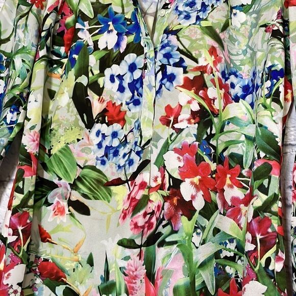 Talbots Realistic Botanical Print Long Sleeve Blouse Size Small - Picture 5 of 11